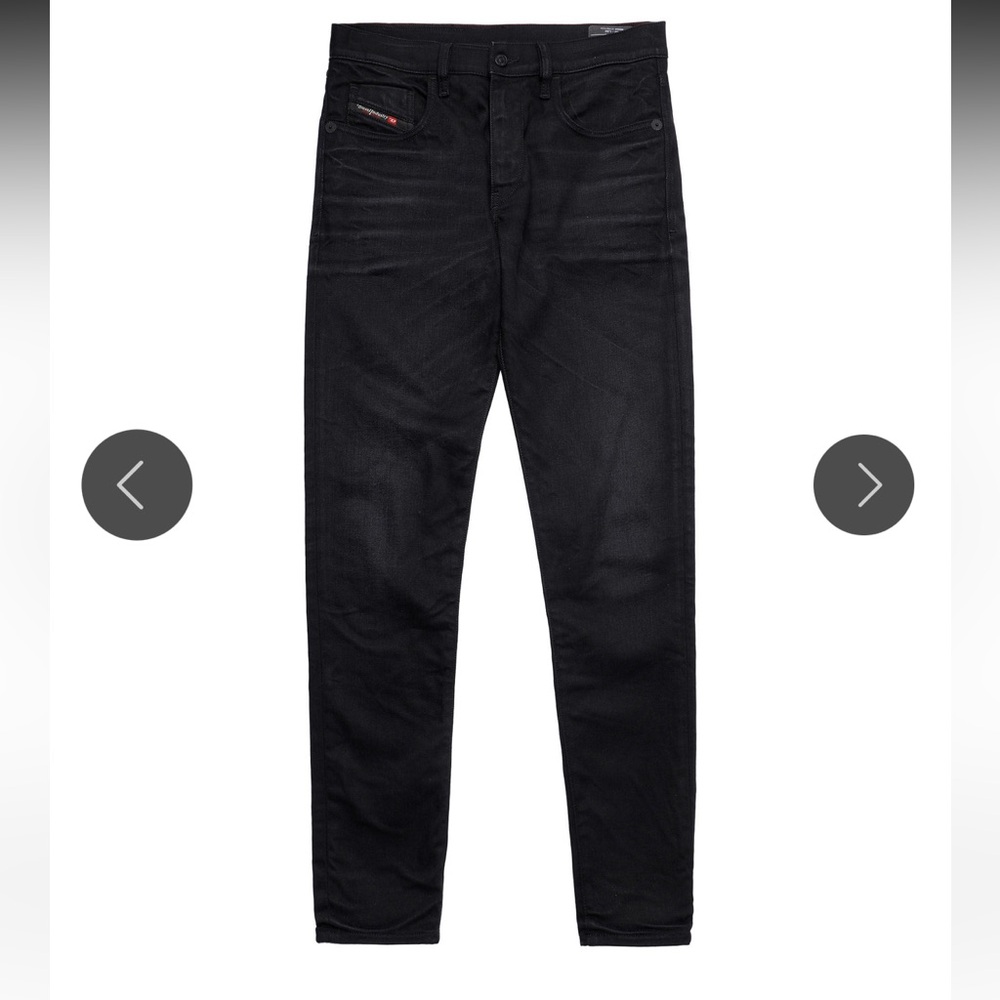 Men’s Diesel 2019 D-STRUKT 09A15 Slim Jeans – Stretch Black Denim Sz 32W 32L